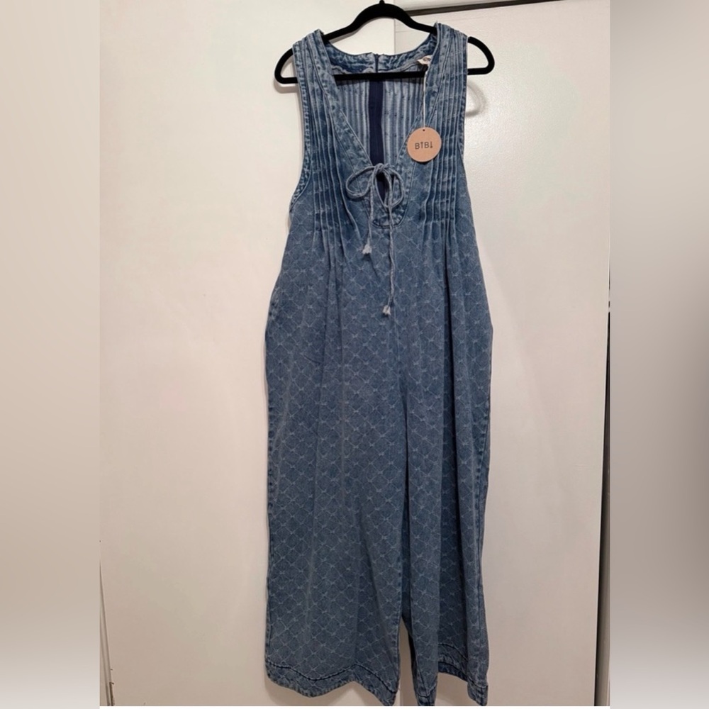BiBi Denim Blue Wide Leg Jumpsuit
